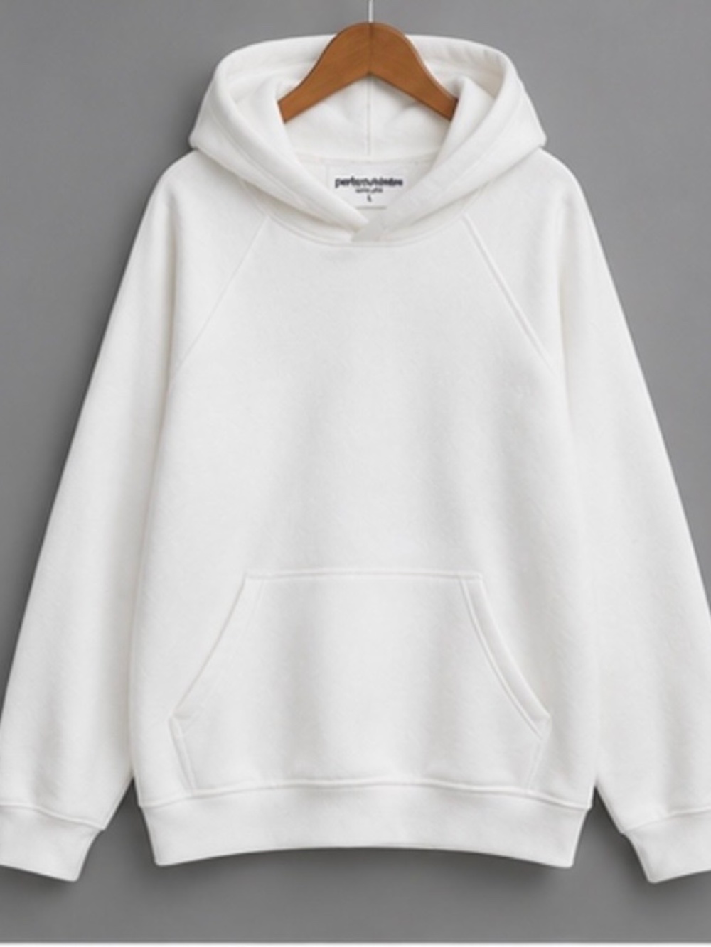 Perfect White Tee Lindsey White 100% Cotton Hoodie Made in USA L NWOT